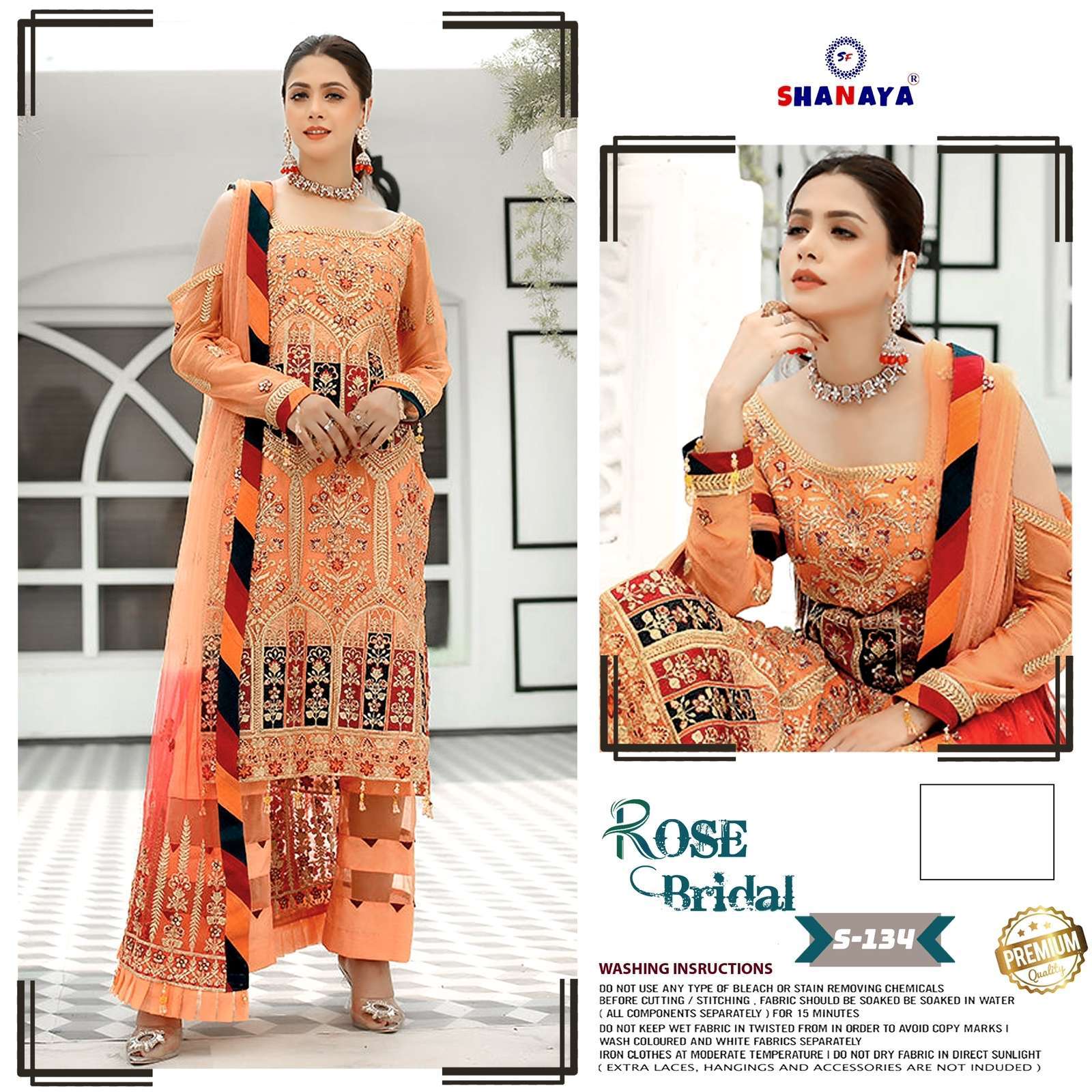 shanaya s 134 rose bridal heavy faux georgette suit 