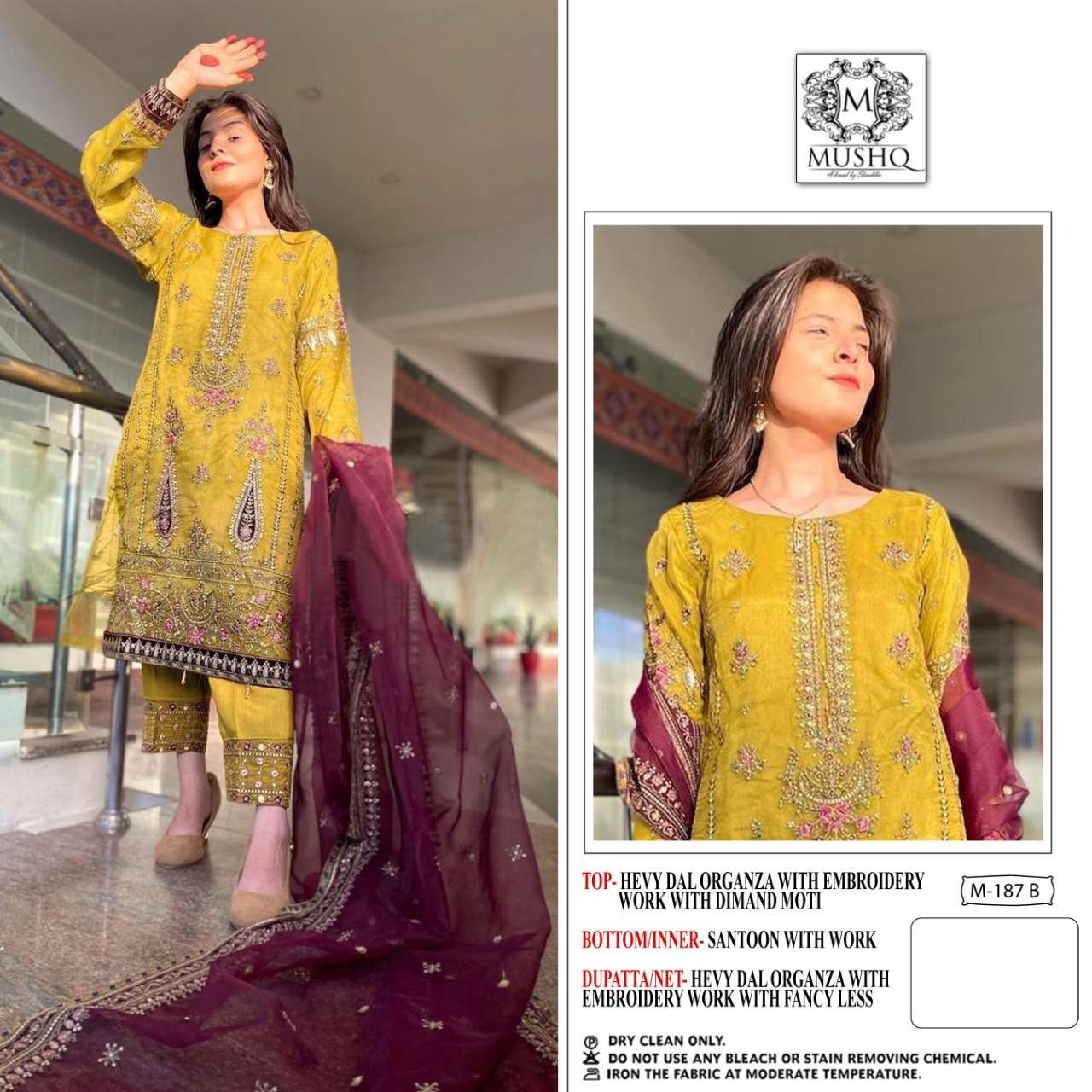 shraddha designer mushq series M-187 pure organza suit 