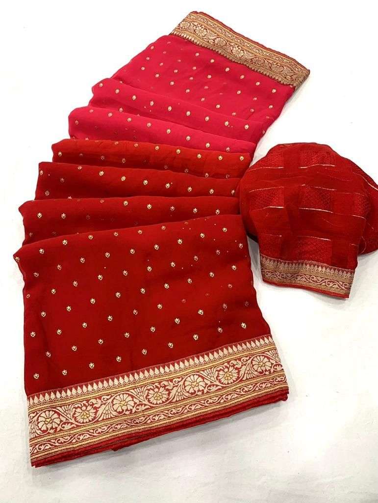 sr saree designer two tone heavy georgette saree 