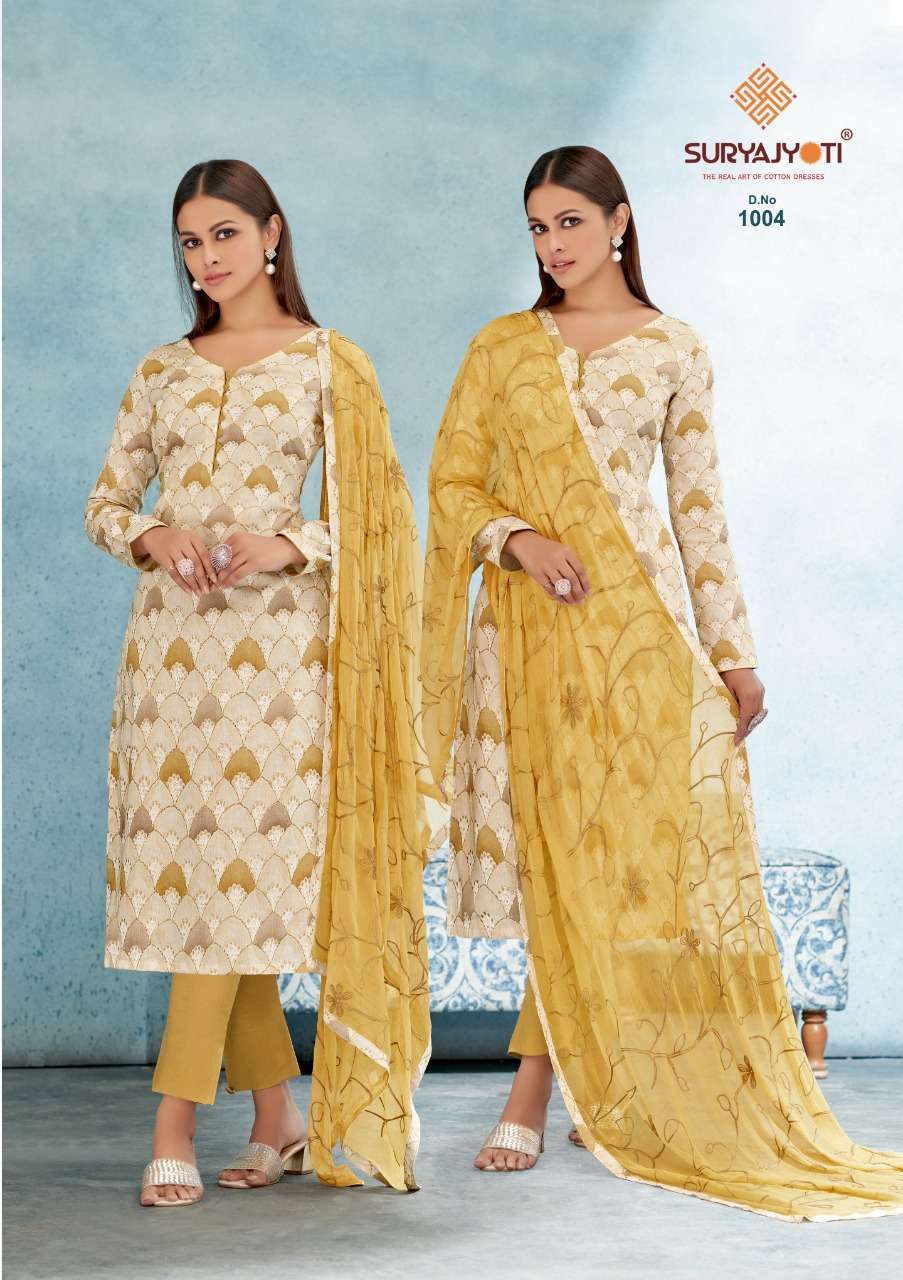 suryajyoti kiana vol 1 series 1001-1008 cambric suit 
