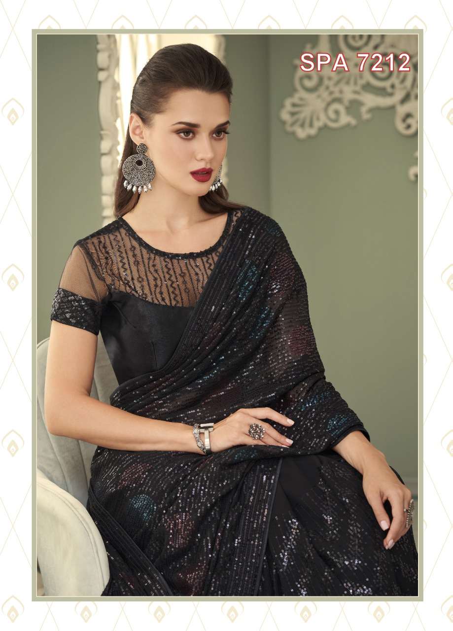 tfh sparkle vol 3 series 7201-7212 georgette saree 