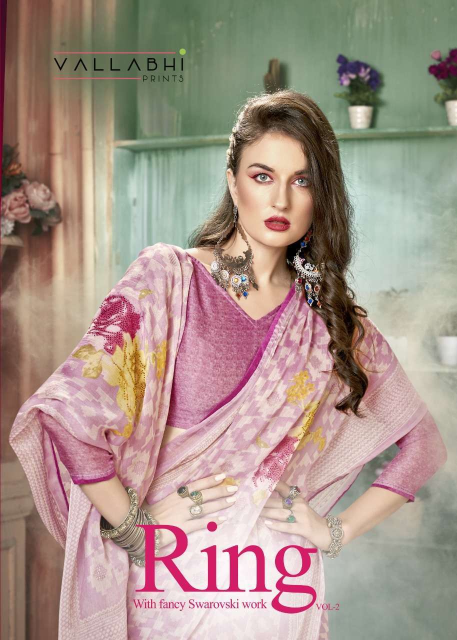 vallabhi ring vol 2 series 18221-18228 Moss Chiffon saree