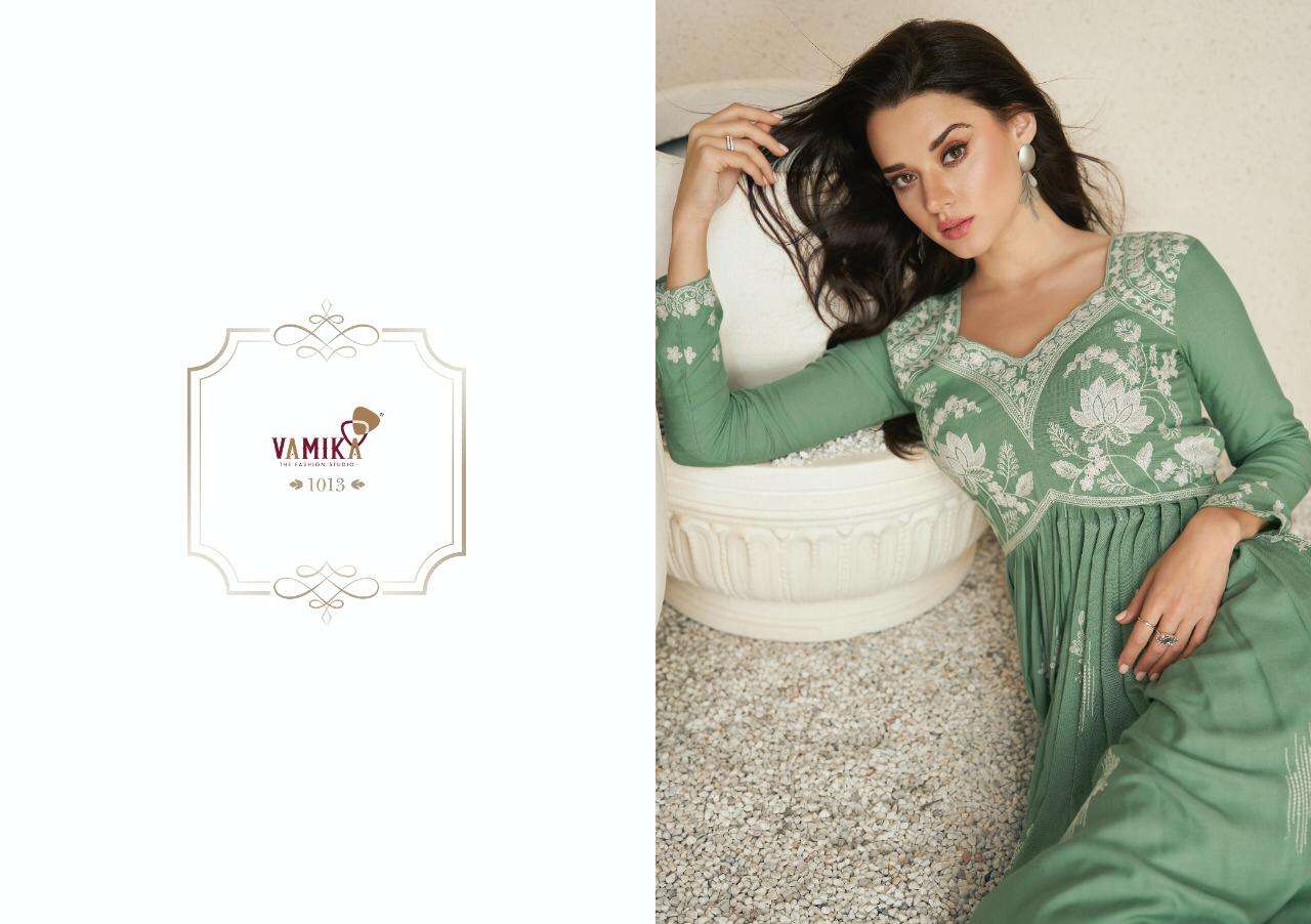 vamika lakhnavi vol 5 series 1013-1018 heavy rayon suit 