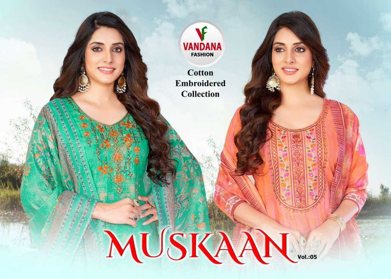vandana fashion muskan vol 5 series 5001-5012 cotton suit 