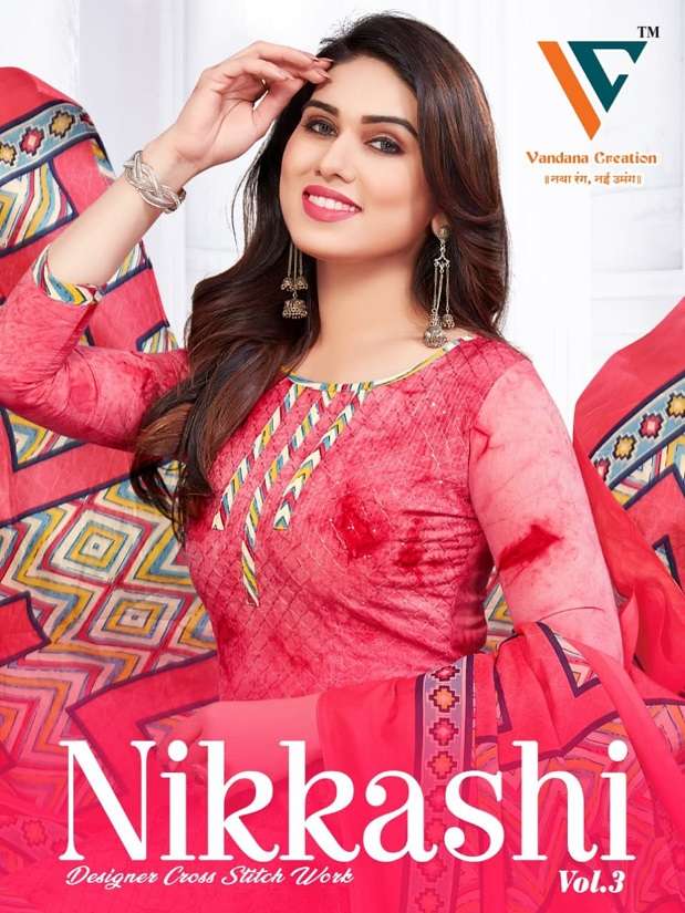 Vandana Nikkashi Vol-3 series 3001-3008 indo cotton suit 