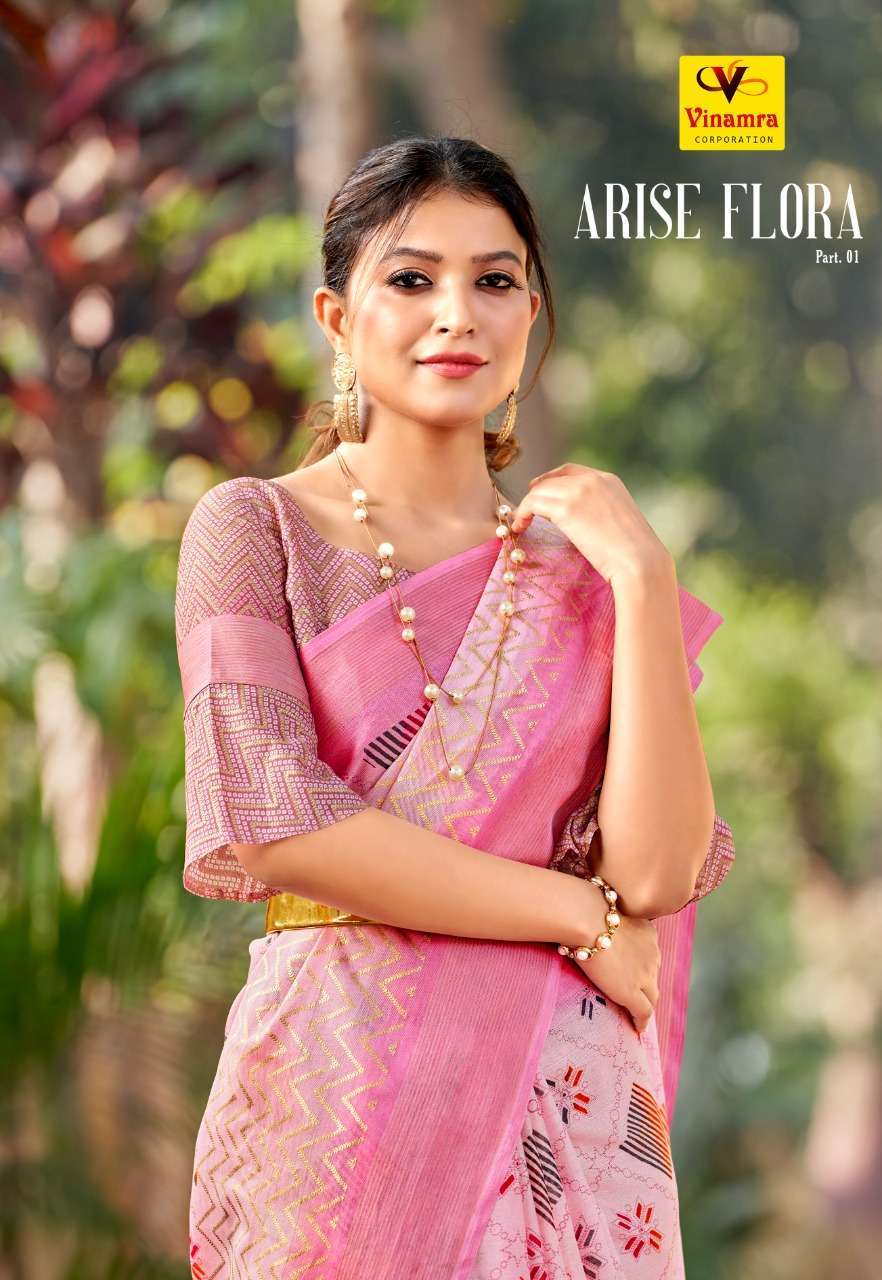 vinamra arise flora vol 1 series 18001-18008 Cotton Foil Print saree