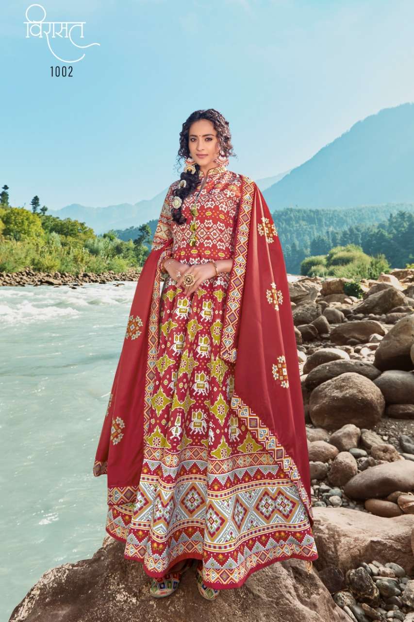 virasat heer series 1002 killer silk gown with dupatta