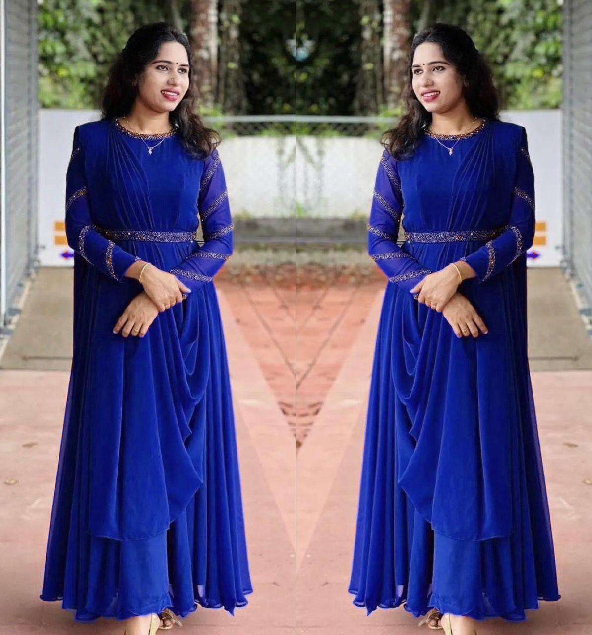 x-lady rainbows designer faux georgette gown 