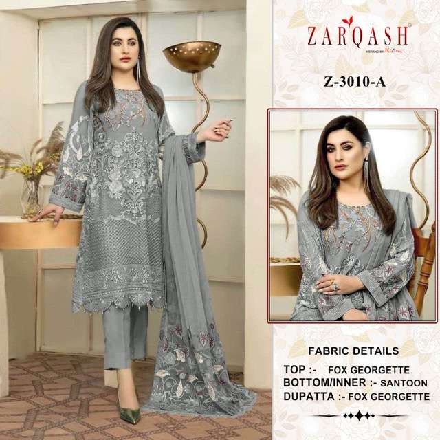 Zarqash Z-3010 Fox Georgette with Khatali Work suit