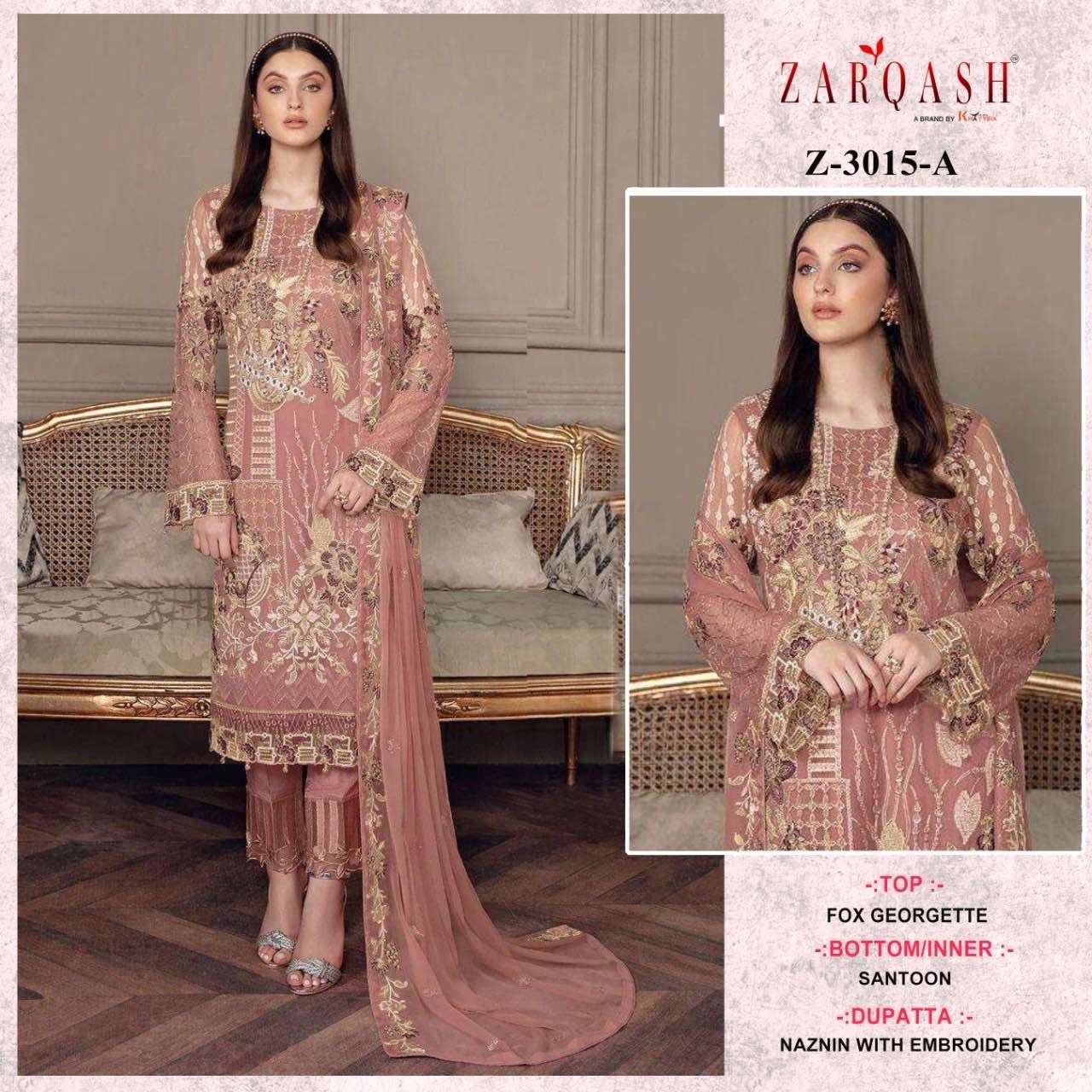 Zarqash Z-3015 Fox Georgette embroidery suit 