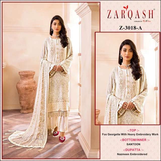 Zarqash Z-3018 Fox Georgette With Heavy Embroidered suit