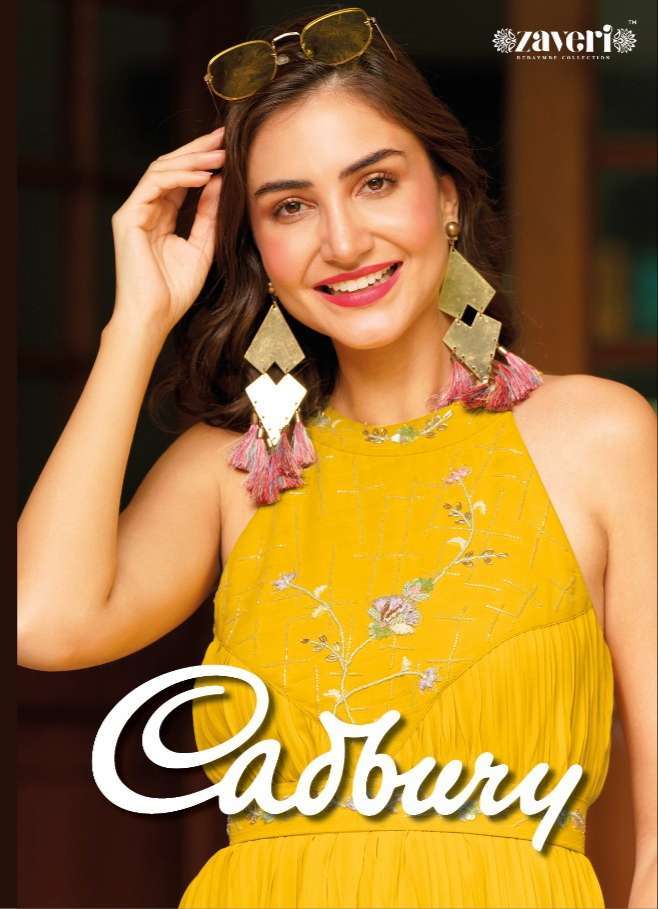 zaveri cadbury series 1087-1090 georgette gown 