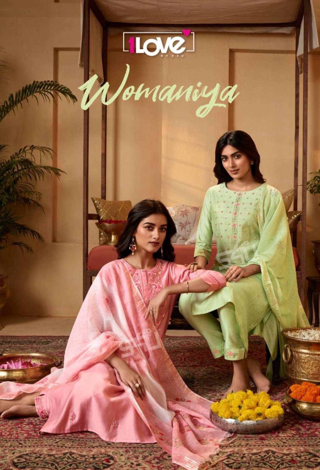 1love womaniya series w01-w07 liquid Viscose Slub readymade suit 