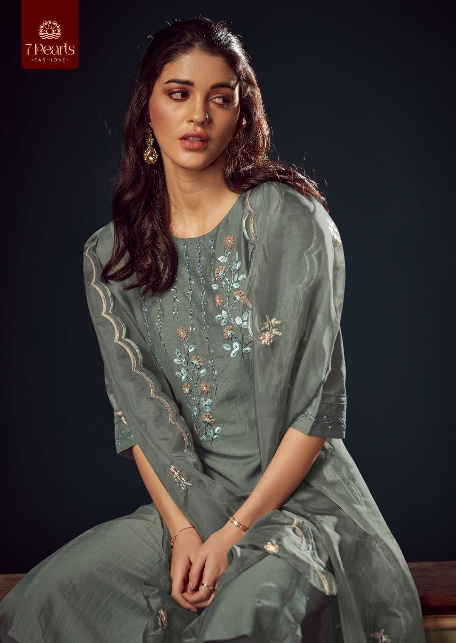 7 pearls kyra series 1008-1013 chinon readymade suit 