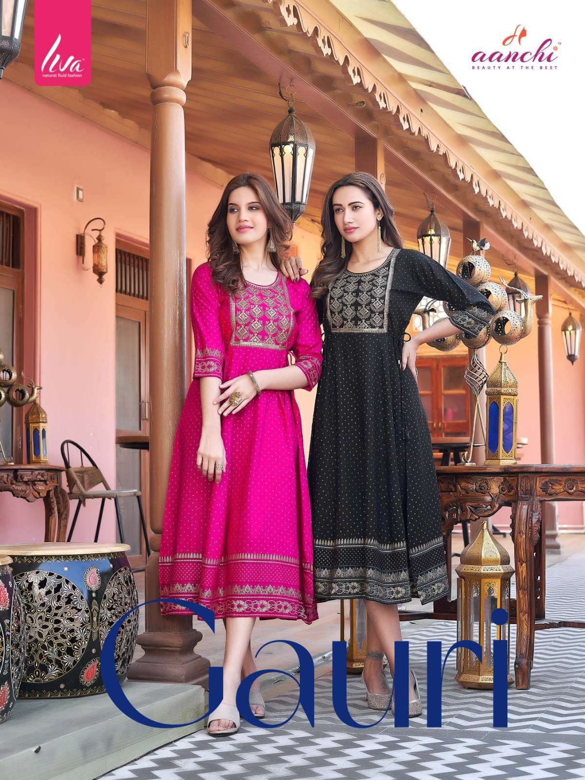 aanchi gauri series 1001-1006 liva rayon kurti 