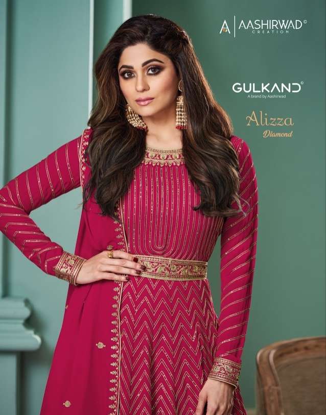 aashirwad alizza diamond series 9460-9464 real georgette suit 