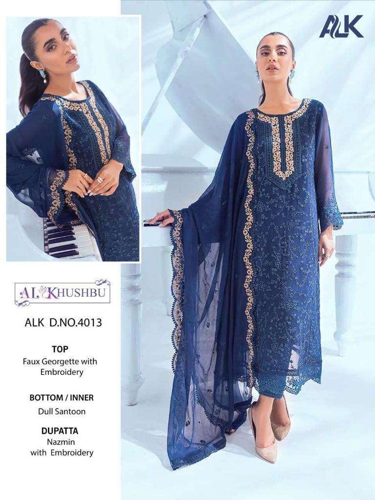 al khushbu 4013 designer georgette work suit 