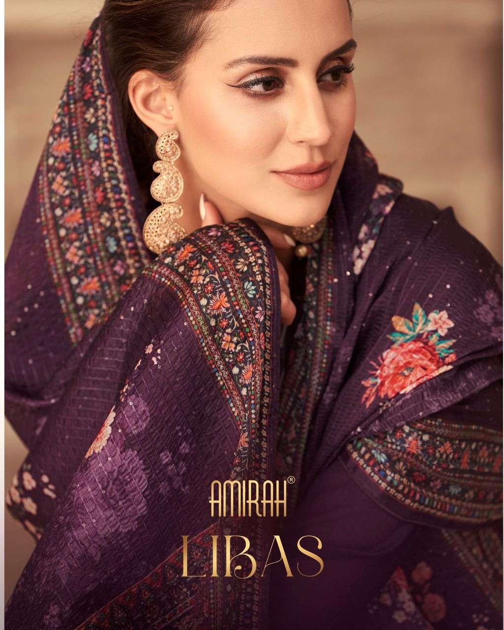 amirah libas designer heavy chinon silk suit 