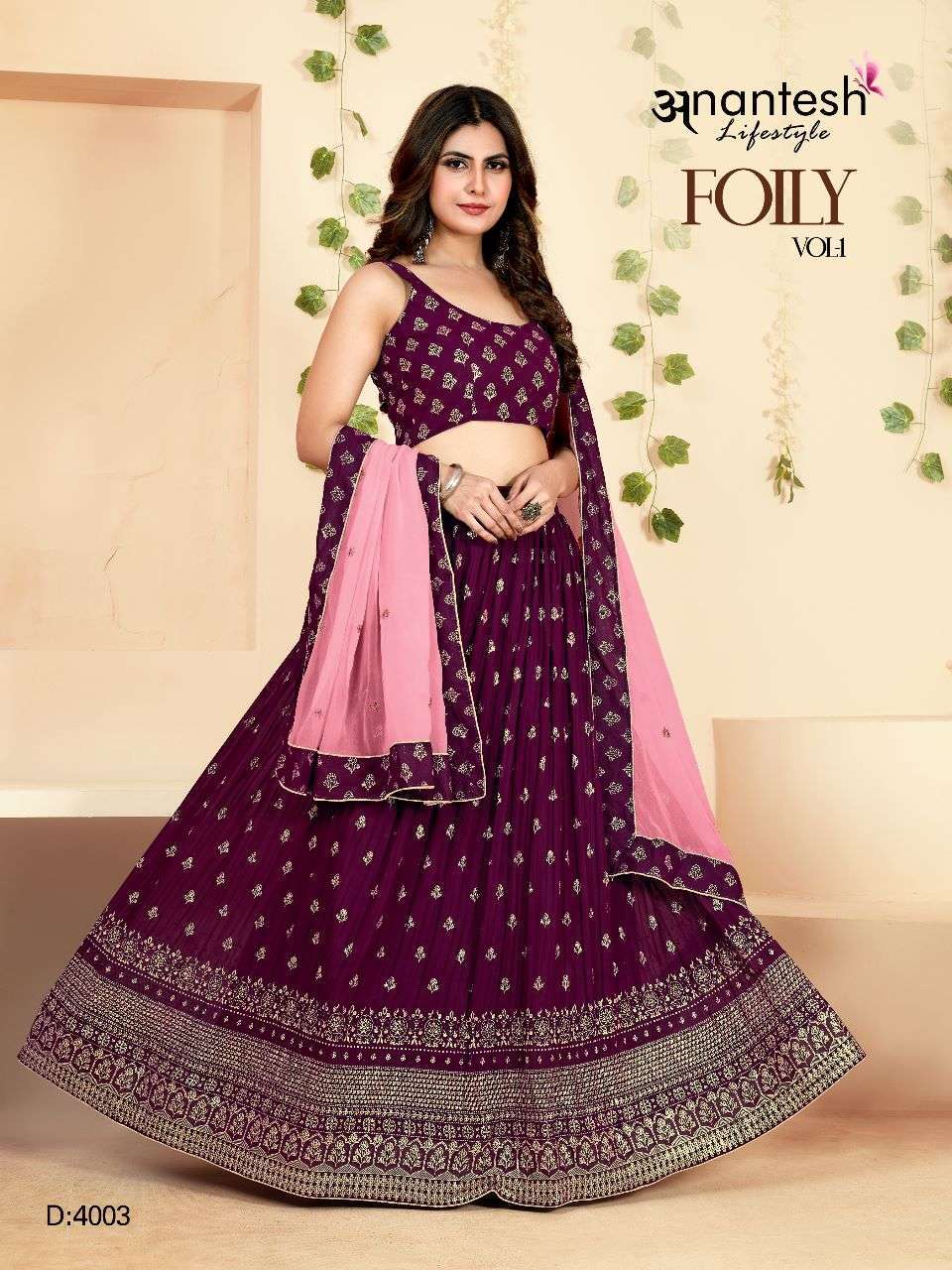 anantesh lifestyle foily vol 3 series 4001-4004 premium georgette lehenga