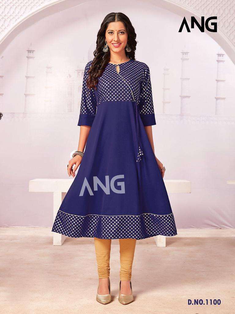 ang 1100 American malai crap with gold print kurti