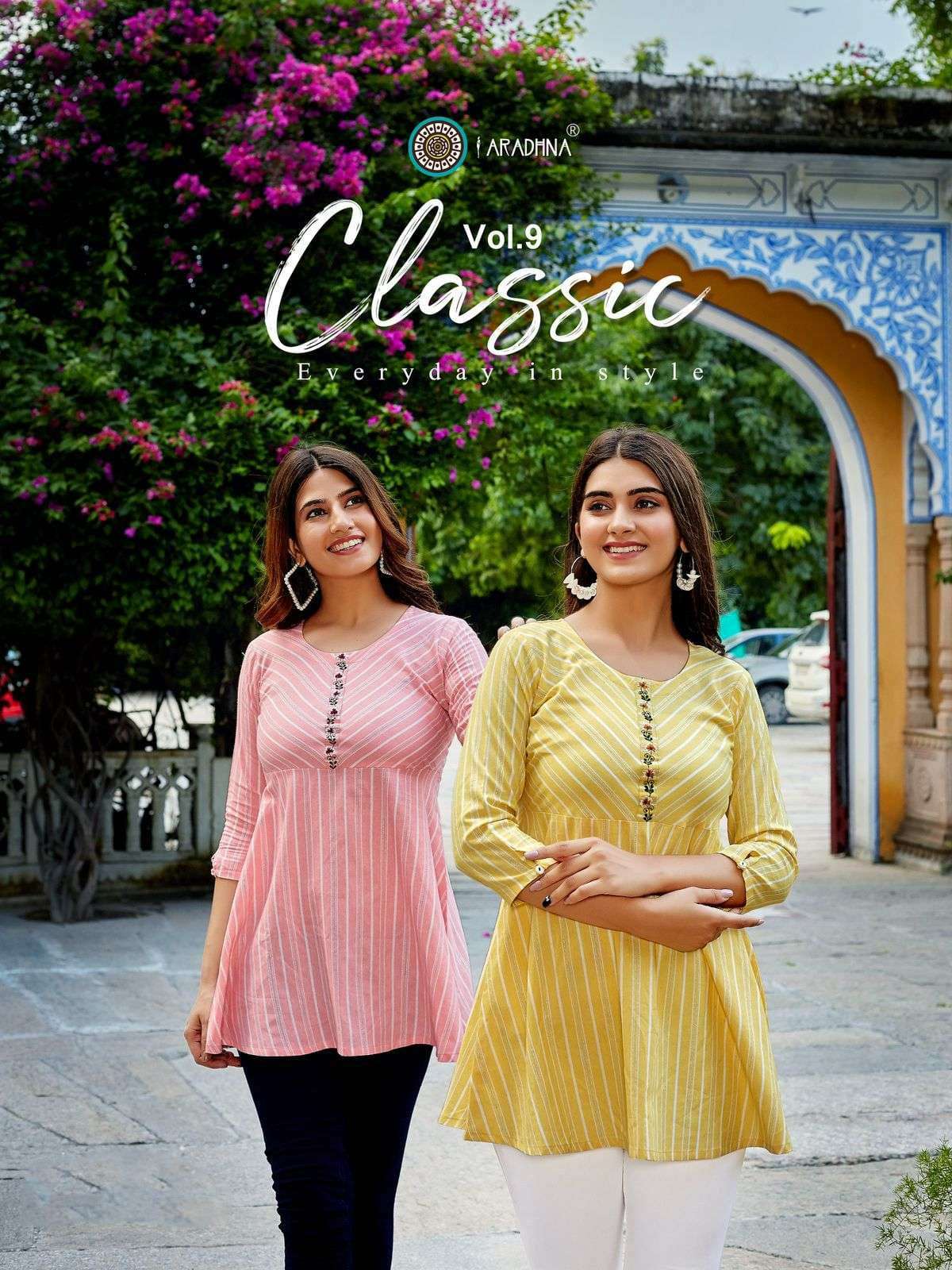 aradhna classic vol 9 series 9001-9004 fancy cotton kurti 