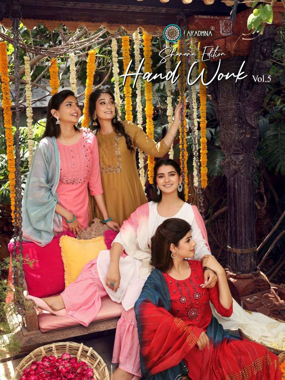 aradhna handwork vol 5 series 5001-5006 Cotton Silk sharara suit 