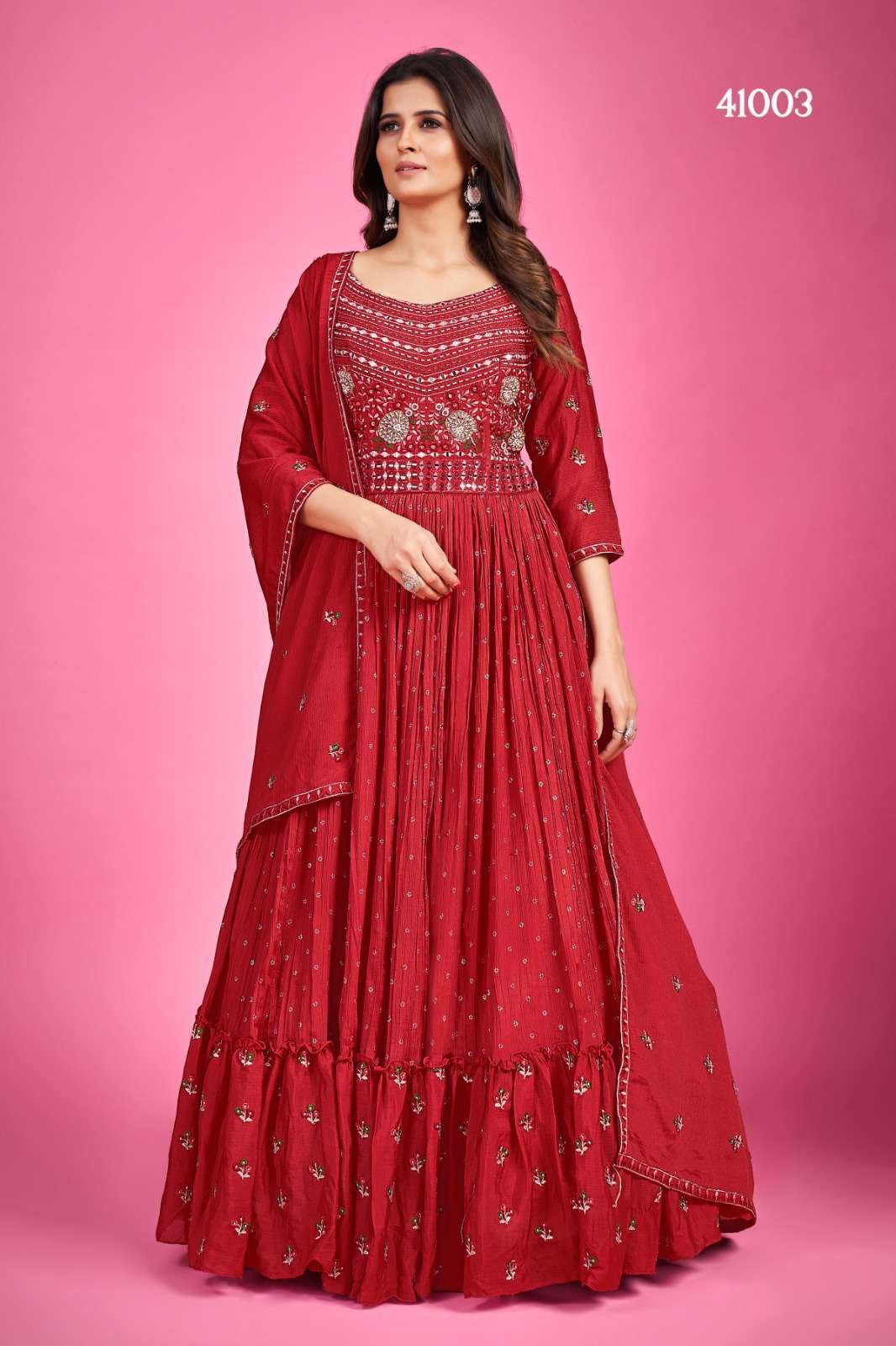 arya designs zoya vol 1 series 41001-41007 fancy silk suit