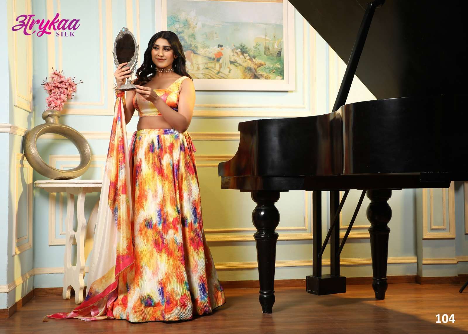arykaa silk silkina vol 1 designer satin silk lehenga 