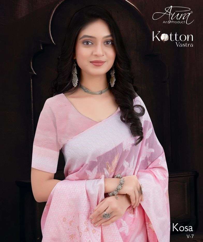 aura kosa vol 7 series 44701-44706 kotton vastra saree 
