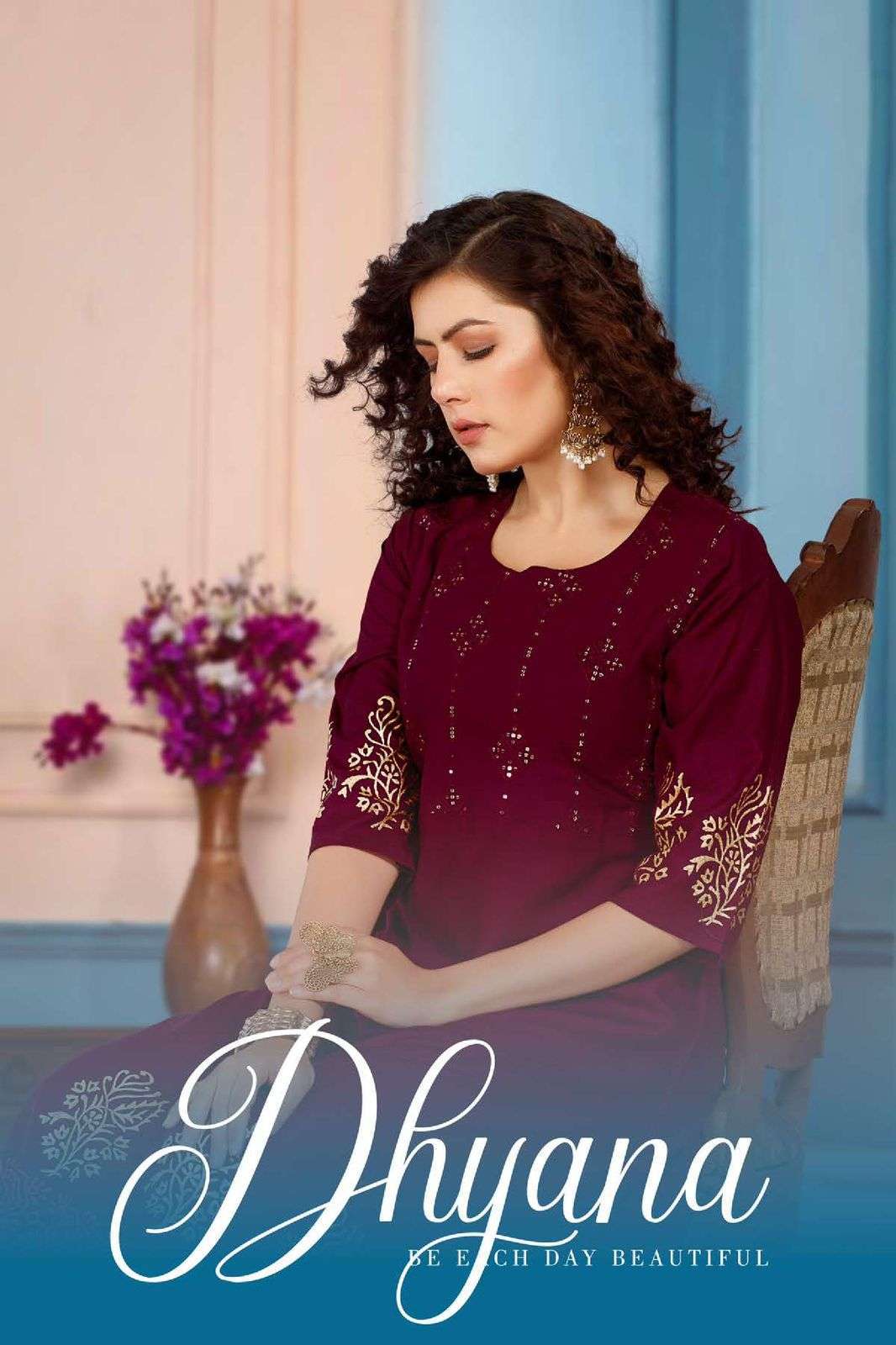 beauty queen dhyana series 8315 heavy rayon kurti 