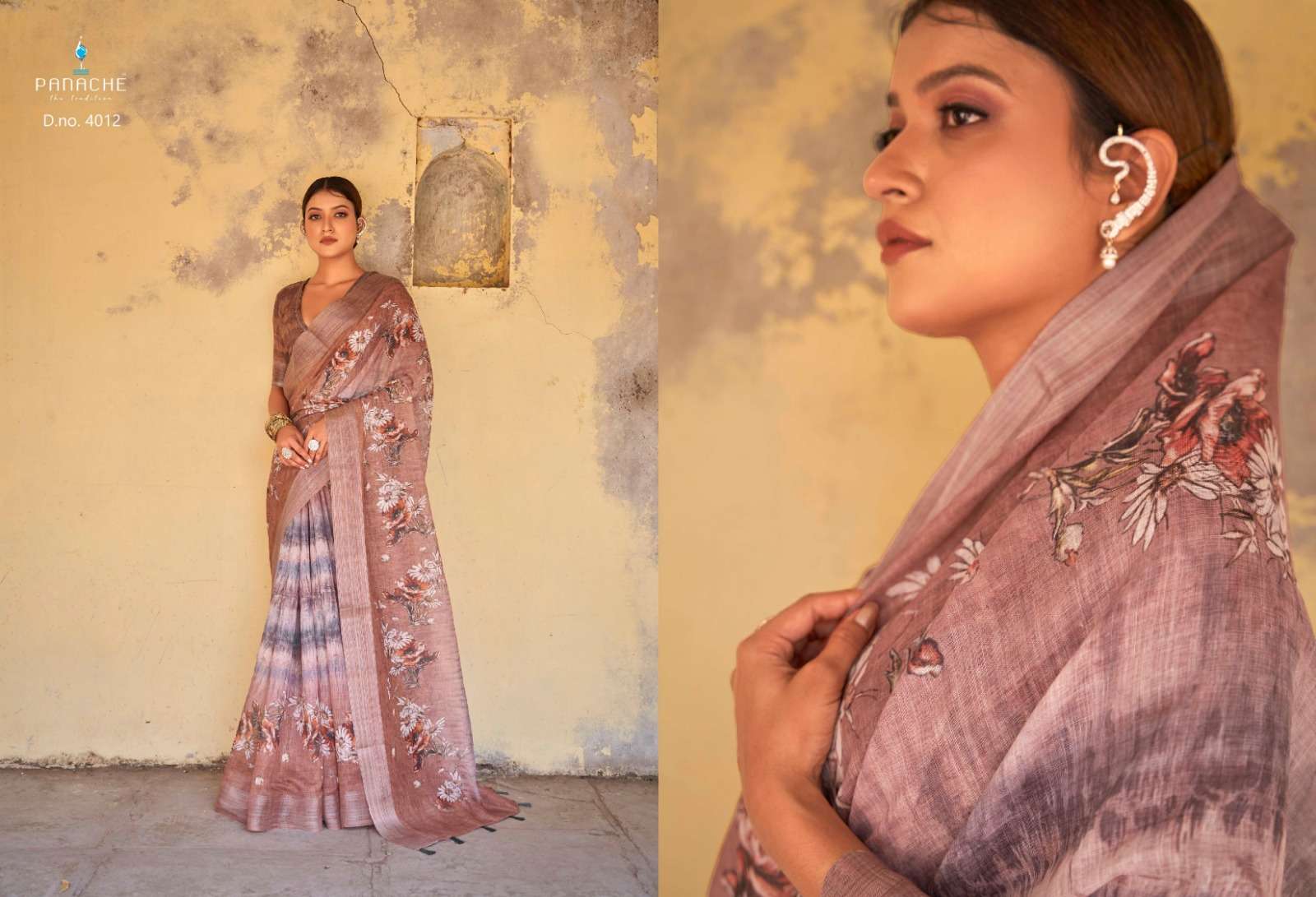 bhumiu saanvi vol 2 designer lilen saree 