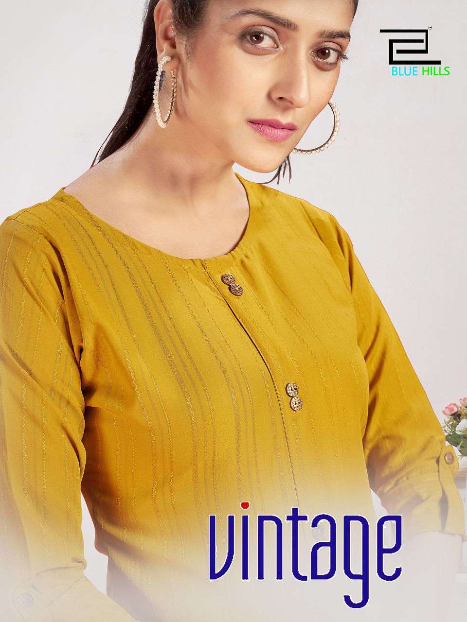 blue hills vintage series 1001-1006 dobby pattern kurti