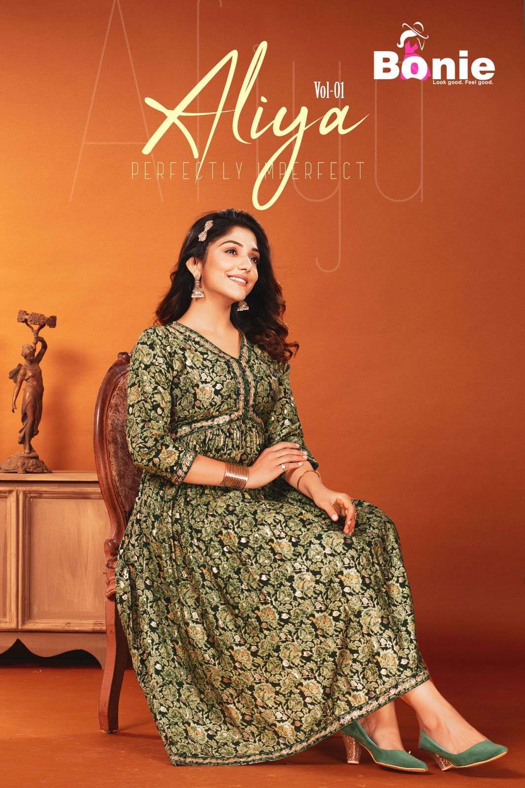 bonie aliya series 1001-1005 chanderi kurti 