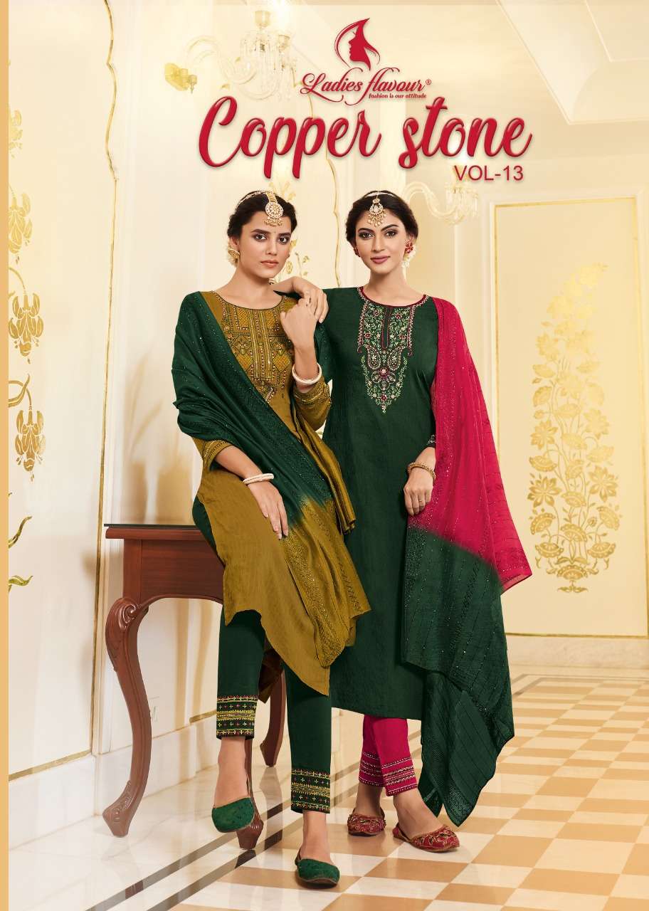 copper stone vol 13 designer pure viscose suit 
