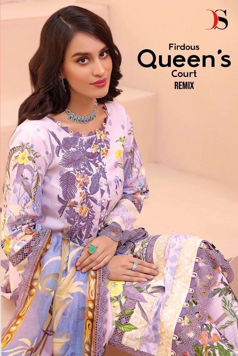 deepsy firdous queens court remix pure cotton suit 