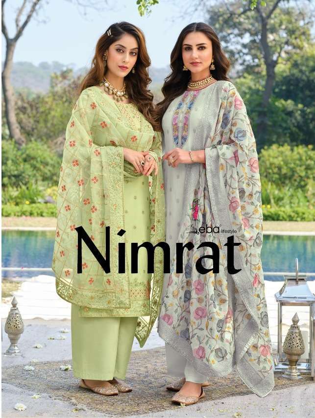 eba nimrat series 1431-1434 pure viscose organza suit 