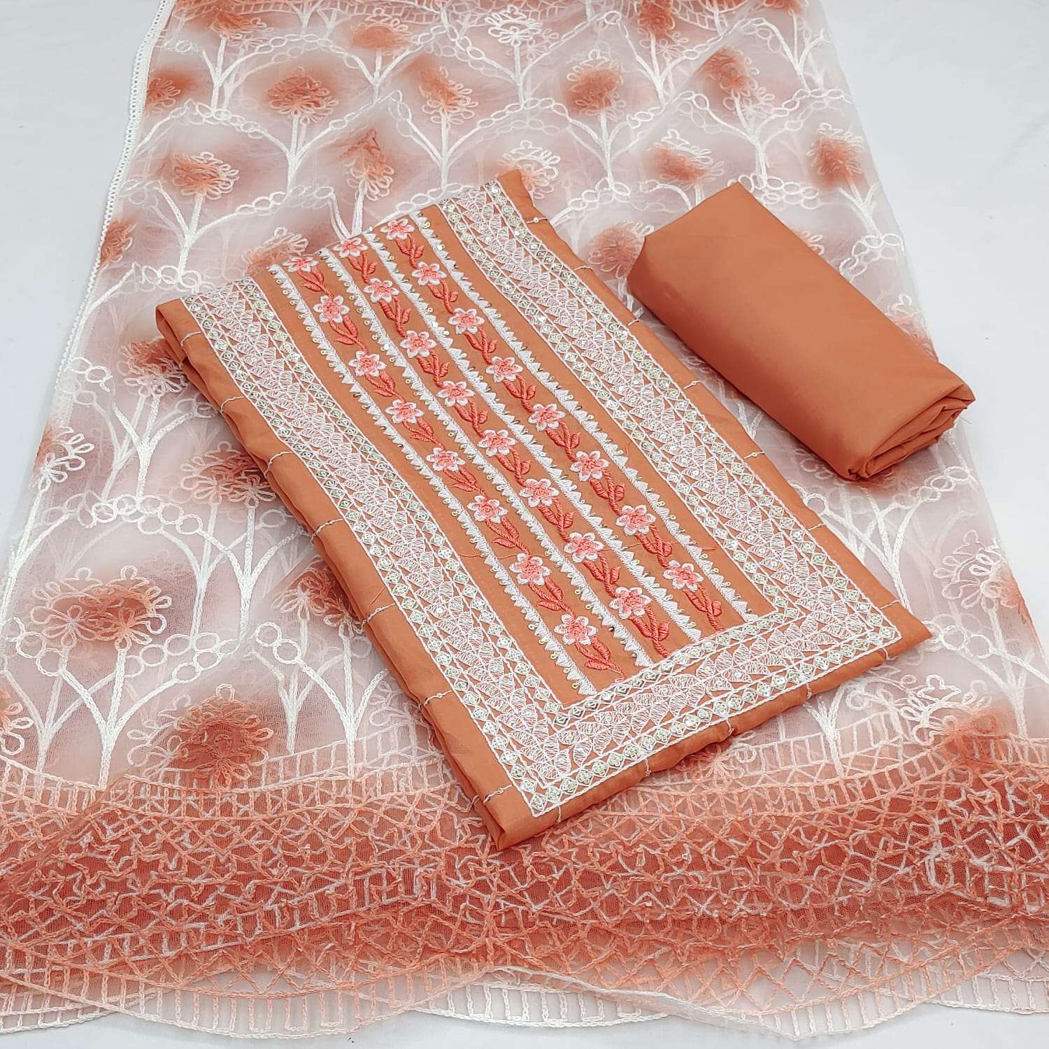Exclusive muslin cotton embroidery Dress Material Suit  For Women