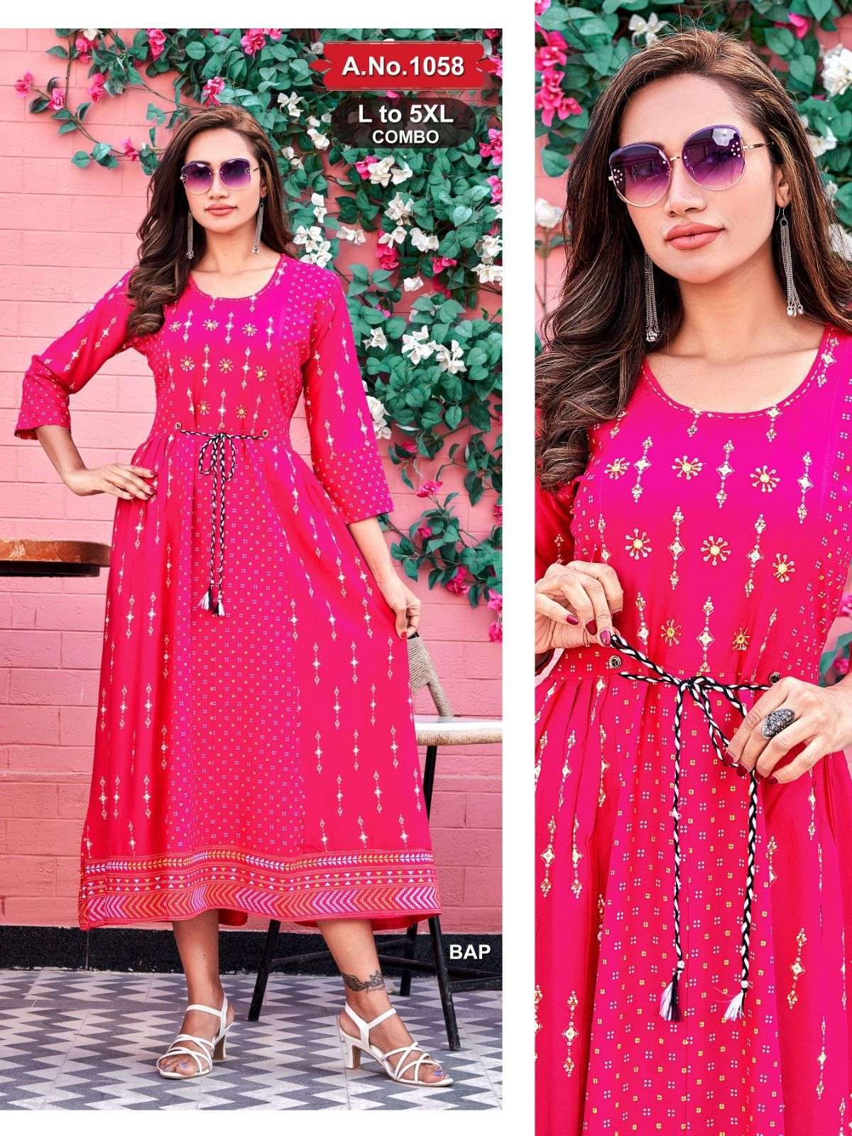 fashion talk combo series 1058 heavy pure rayon kurti 