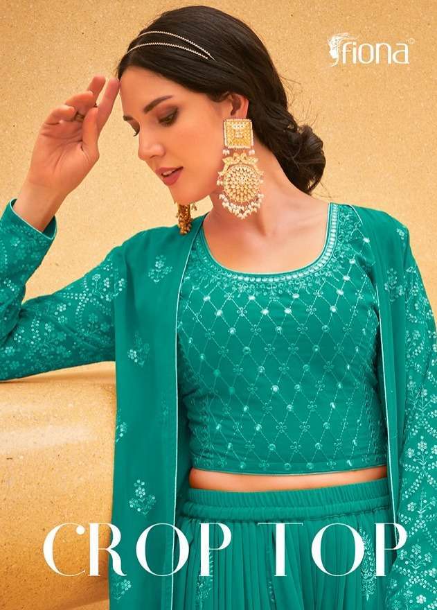 fiona crop top series 5111-5114 real georgette suit 