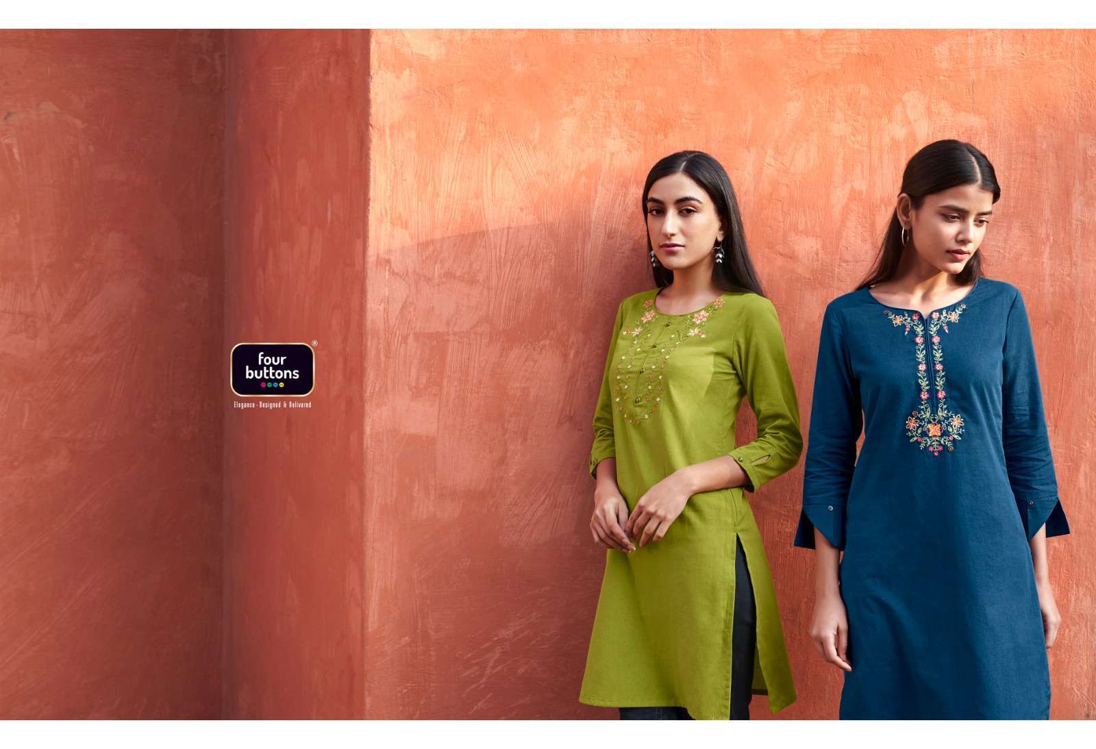 four buttons tulip vol 3 series 3131-3137 heavy cotton kurti 