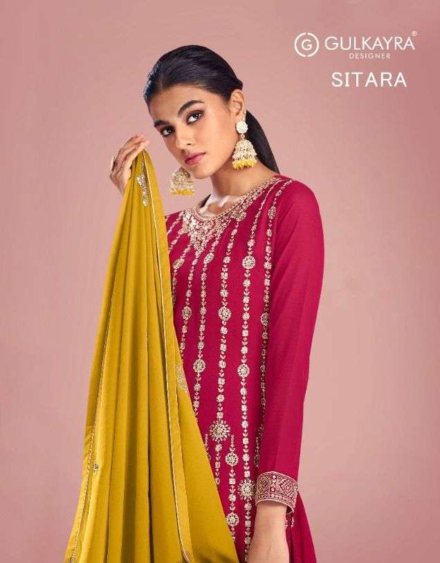 gulkayra sitara series 7163-7167 Real Georgette suit