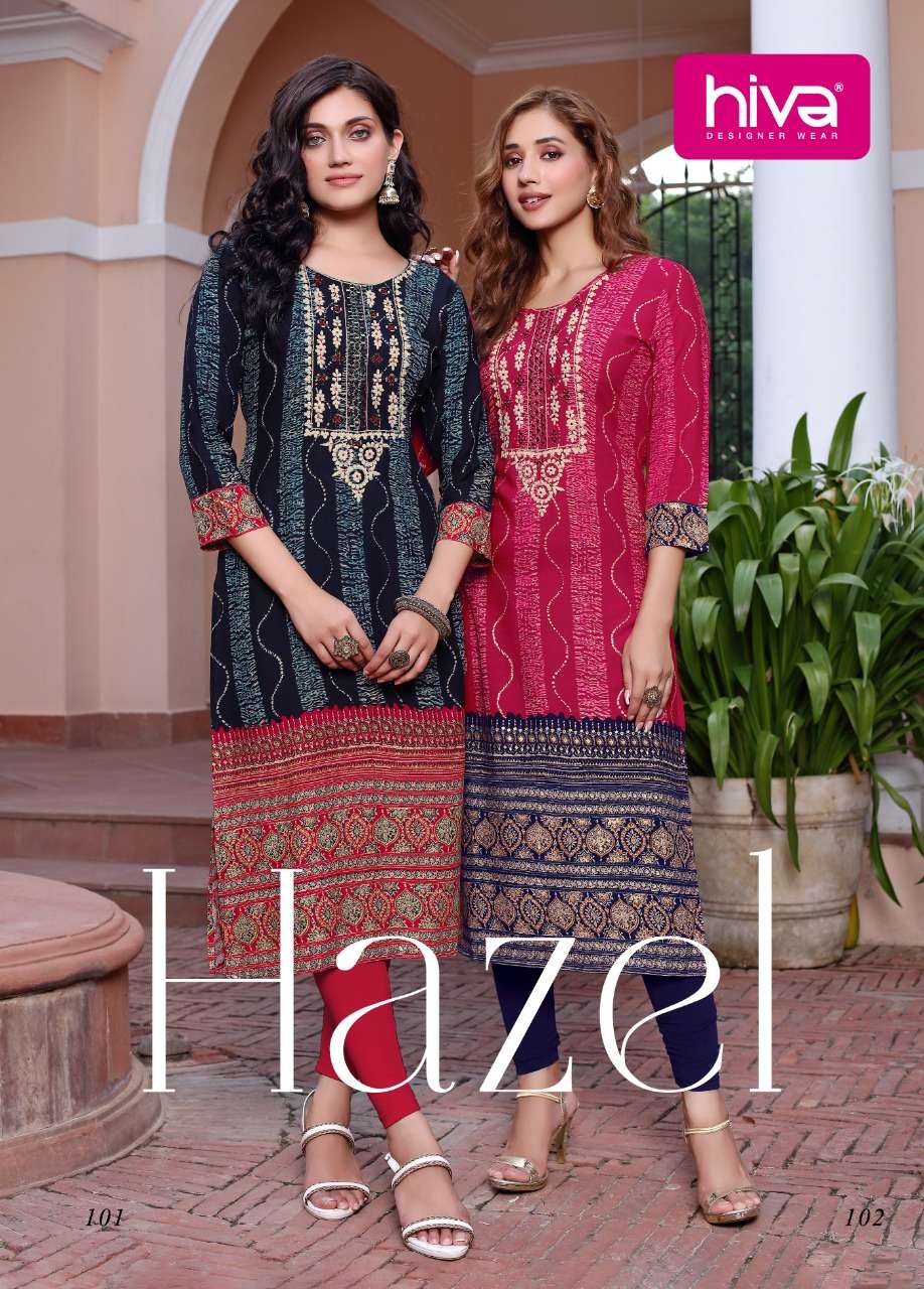 hiva hazel series 101-106 premium rayon kurti 