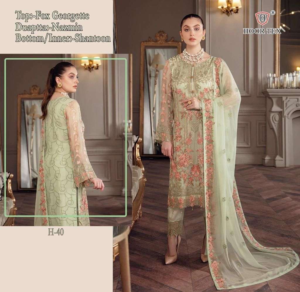 hoor tex H-40 faux georgette embroidery suit 
