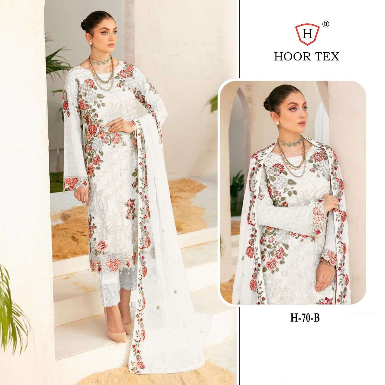 hoor tex H-70 A-D designer heavy georgette suit 