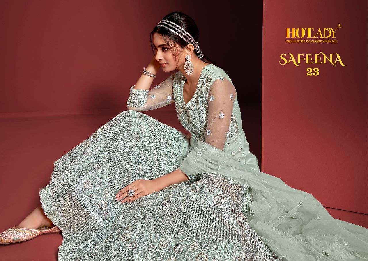 hotlady safeena vol 23 designer butterfly net suit 