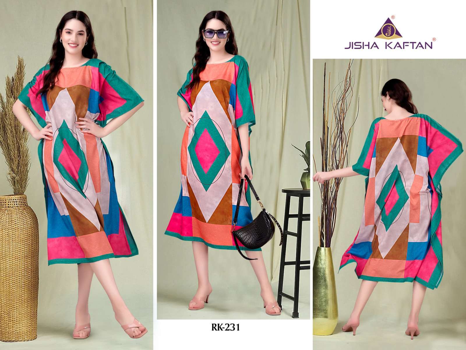 Jelite Rayon Kaftans vol 4 series 226-232 Poly Rayon kurti