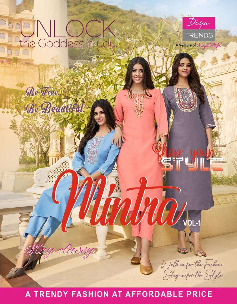 kajal style mintra vol 1 series 1001-1012 weaving rayon kurti 