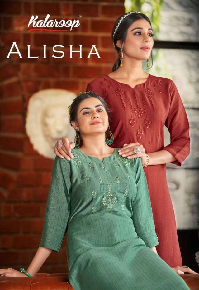 kalaroop alisha series 13347-13351 fancy rayon kurti 