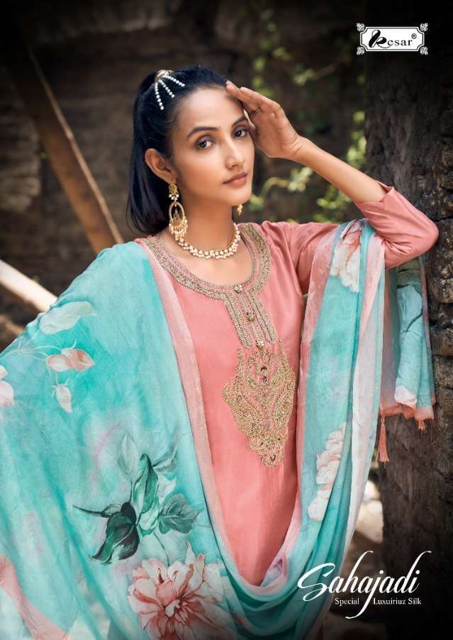 kesar sahajadi series 136001-136006 fancy silk suit 