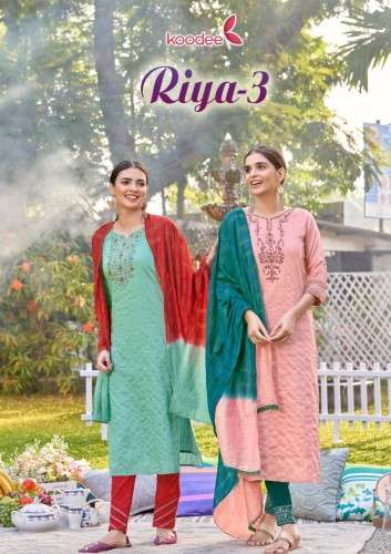 koodee riya vol 3 series 1001-1006 viscose dobby readymade suit 